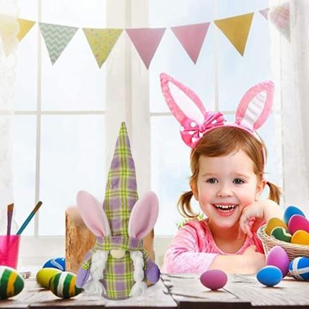 1st Påskhare Tomtar Vårpresent Rum Plysch Ansiktslös docka Dekorationer Present eierfarben ostern