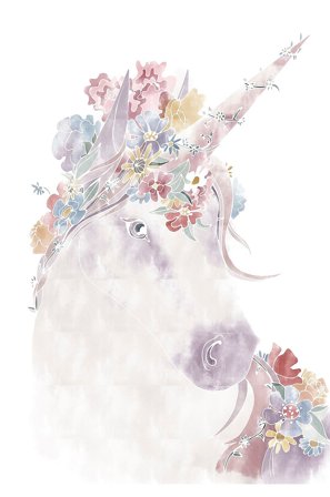 Pelcasa - Plakat Unicorn Floral - Hvid - Plakater & billeder - Fra Homeroom