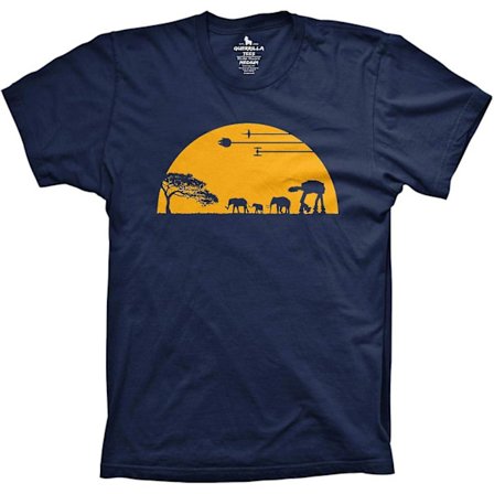 Gerilla T-shirts At-at Movie Skjortor Roliga Tshirts Grafisk utrymmesutslagsplats