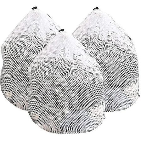 Mesh Vaskerompose 3-pakke Stor Vaskemaskin Hvit Pose