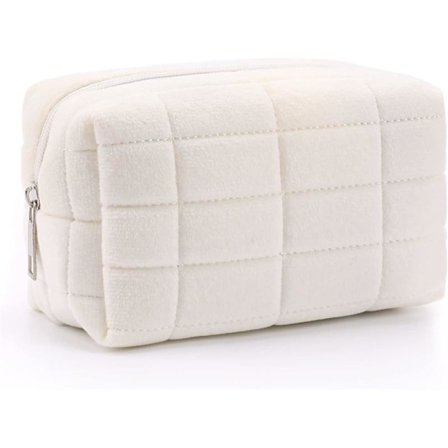 Rutig kosmetiktaske, toilettaske, opbevaringstaske, makeupbørster opbevaringstaske med stor kapacitet, velegnet til kvinder og piger