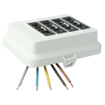 Rutab 7721 Lokk for strøm, svart 4xWago 5-polet, Installasjonsmaterial