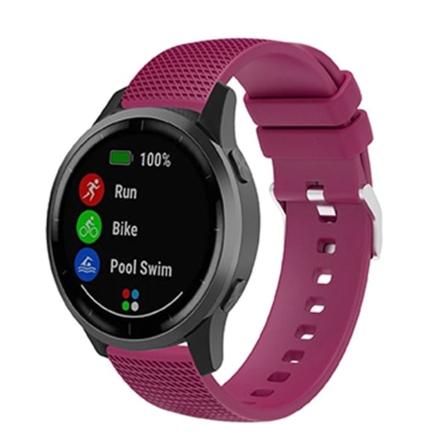 20 mm klockarmband i silikon med universell rutnätsdesign - Fuchsia Rosa