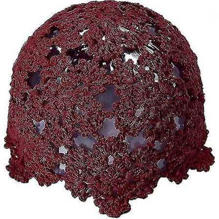 Kvinners bomullsheklet hodeskallelue Håndstrikket åpen blomstret lue