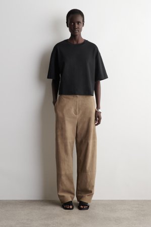 COS Women's T-Shirt Oversize In Cotone Dal Taglio Boxy in Nero