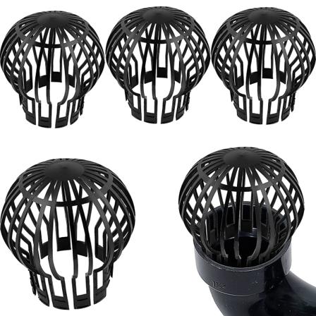 4 Pack kourusiivilät Kourusuojat 14,5 * 11 (halkaisija X korkeus), kouruverkko talon etukattoon, ojan viemäriputki, musta, muovia