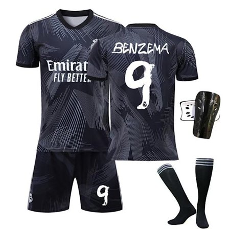 2024-2025 Real Madrid yhteinen pelipaitasetti nro 9 Benzema, Vinicius, MODRIC, HAZARD, KROOS jalkapalloasu aikuisten ja lasten kokosetti BENZEMA NO.9 