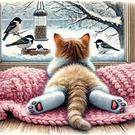 30x40cm 5D Diamantmaleri Full Diamant, Dyr DIY Rund & Firkantet Diamant Veggkunst - YY510-1