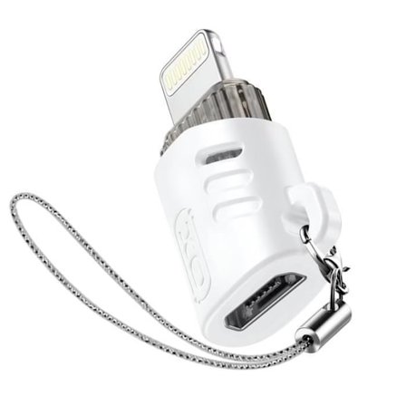 OTG-adapter - XO - Micro-USB Honorär till Lightning Hanh - Ultra-kompakt - Vit - Plug & Play