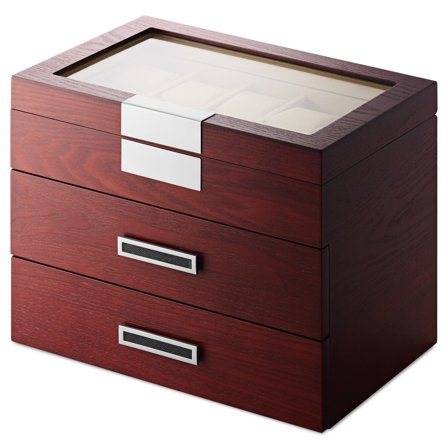 Cutie de depozitare pentru ceasuri din furnir de cireș cu 30 de spații pentru bărbați - Cutii pentru ceasuri