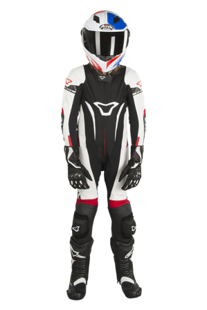 Tuta Bambino in Pelle Macna Nero/Bianco/Rosso 128