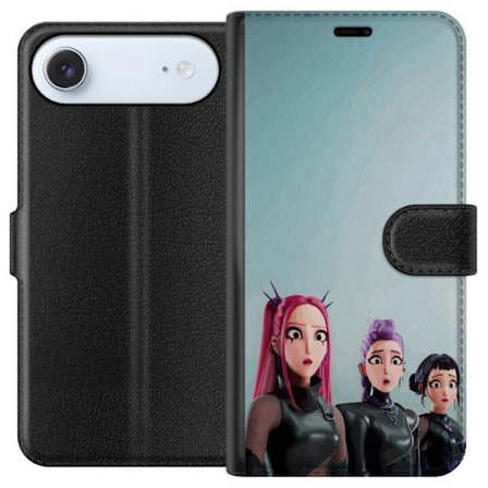 Yhteensopiva Lompakkokotelo Apple Apple iPhone 17 Air Kolme animoitua naista, joilla on värikäs tukka futuristisessa tyylissä ja yllättyneet ilmee