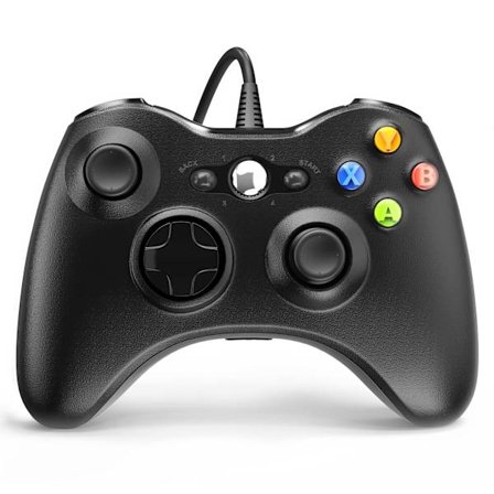 Kablet controller til Xbox 360, Game Controller til 360 med Dual-Vibration Turbo Kompatibel med Xbox 360/360 Slim og PC Windows 7,8,10