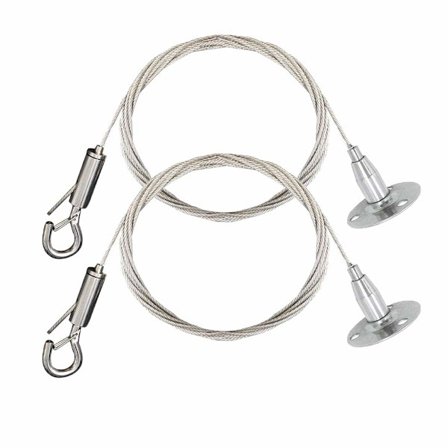 2 Set (1,5 mm * 2 m) Justerbar Bildhängande Tråd med 2 Krympslangar