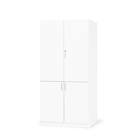 Lagerschrank THEO aus Holz, 4 Türen, 1000x470x2100 mm, weiß