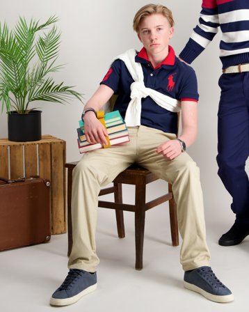 Polo Ralph Lauren Slim Fit Cotton Mesh Polo Bleu Polos Garçon - Kids Brand Store