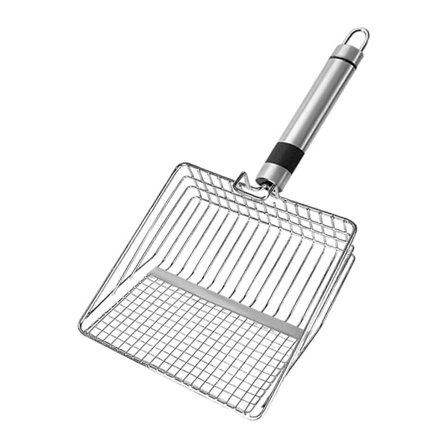 Kattesandske med si, bærbar, rengøringsske i metal til kæledyrsartikler (LGL)