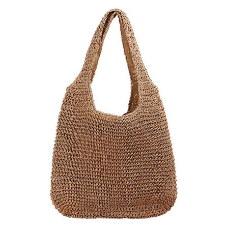 En skulder flettet taske af strå, håndvævet taske
