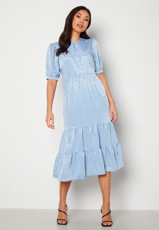 Happy Holly Cassie Satin Dress Light blue Klær