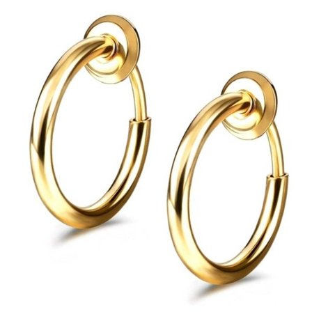 2-pack Clip-On Ring - Fake Piercing Without Hole Gold