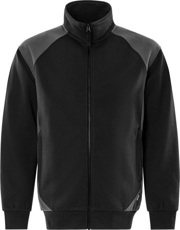 Fristads Herr Green sweatshirt-jacka 7248 GSM, Svart/Grå