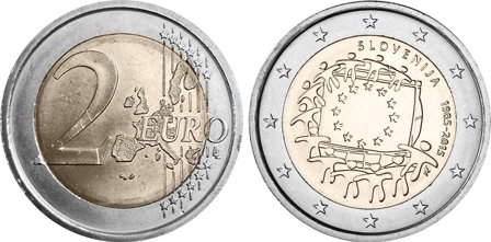 Slovenien 2015 - 30-årsdagen for EU-flaget - 2 euro mønt