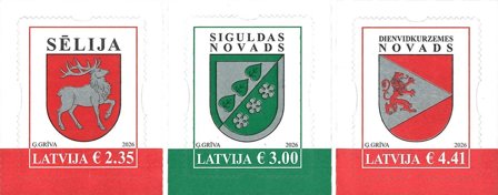 Letland - Våbenskjolde - Postfrisk sæt 3v