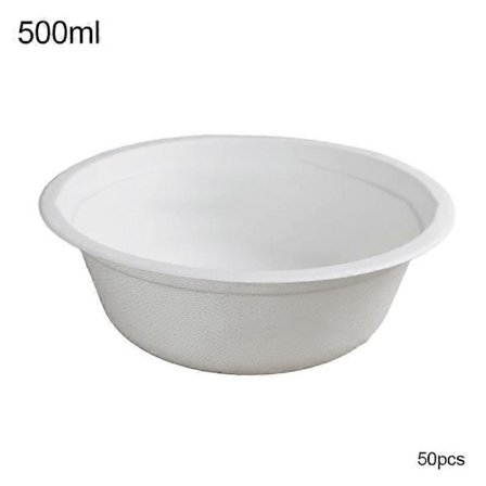 50 stk. Bionedbrydelig Engangsskål Miljøvenlig Køkken Varm Kold Brug Container JIKAIX