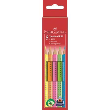 FABER-CASTELL Castell Farbstift Jumbo Soft-Grip Neon 5er Etui (110994)