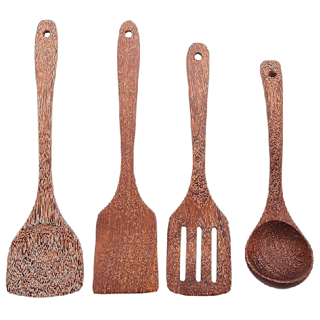 Træskeer til madlavning Køkkenredskaber Sæt af umalet og voksfri Håndlavet af Naturlig Wenge W