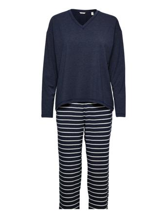 Y/D Stripe Cotton Sus Pj Ll_Ls Navy Esprit Bodywear Women