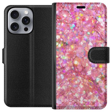 Kompatibelt Lommeboketui til Apple Apple iPhone 16 Pro Max Cactus and Friends – PinkGlitter