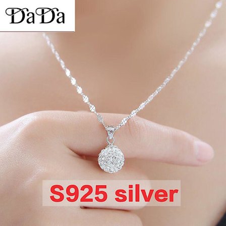 Ren Sølv 925 Originalt Halskjede Fargerikt Sølv Rose Gull Smykke Artikkel Kvinnelig Type På Dagtid