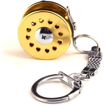 Fiskespö-Hjul Nyckelring Mini Fluga Fiske Rulle Karaktär Min,ZQKLA