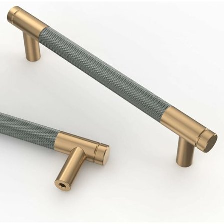 10 st guldgrå kökshandtag 128 mm guldmetall möbelhandtag med skruvar, för skrivbord, lådor, skåp, skåp UK0026