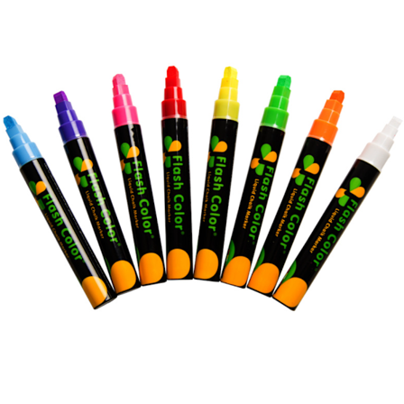 Fluoresoiva kynä fluoresoivalle taululle (8 sekoitettua väriä)