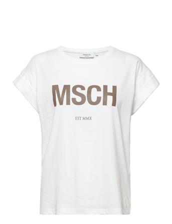 Mschalva Organic Msch Std Tee T-shirt Top Hvid MOSS COPENHAGEN