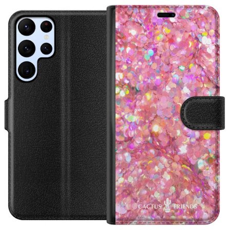 Kompatibel Tegnebogsetui til Samsung Samsung Galaxy S22 Ultra 5G Cactus and Friends – PinkGlitter