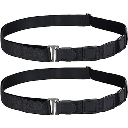 2 skjort hållare med justerbara axelband för en snygg och stilren look, svart