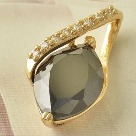 18K Vitguld Guldfyllda Filled gulddoublé CZ Hängsmycke