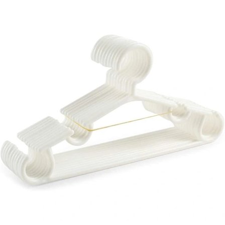 Vita kleshengere 10 stk/sett Bærbare kleshengere Skjørt Plastkleshengere Krok Husholdning for klesorganisering