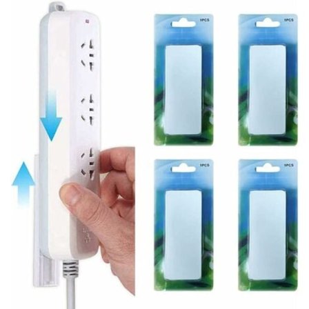 Veggfeste for grenuttak, selvklebende smart grenuttakholder uten hull for vegg/skrivebord, strømskinne/WiFi