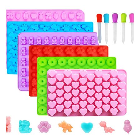 Silikonimuotit, mukaan lukien hedelmä-, dinosaurus-, kissankynsi-, munkki-, karhu- ja rakkausmuotit sekä tiputtimet, lapsille-FA-