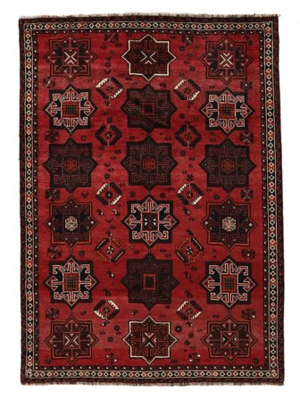 Tapete Persa Shiraz 175X241 Preto/Vermelho Escuro (Lã, Pérsia/Irão)