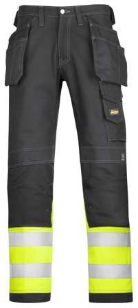 Snickers Workwear 3235 Arbetsbyxa varsel, gul/svart 170, Kläder