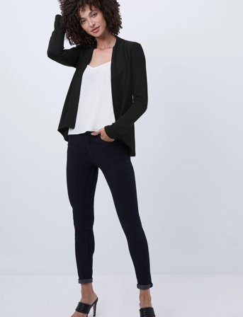 French Connection Josie Jersey Drape Front Jckt - Black - M