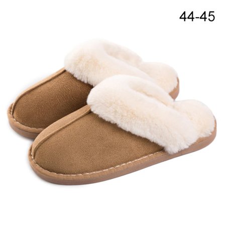 Hjemmesko Damer Herre Vinter Varme Lammeskind Plysset Bløde Pelsede Skridsikre Muledyr Indendørs Udendørs
