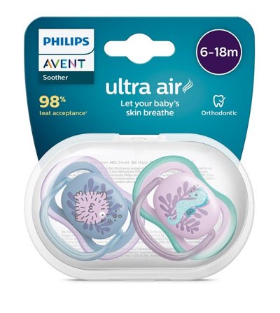 Avent Ultra Air Ciuccio Ortodontico 6-18 Mesi Pesce