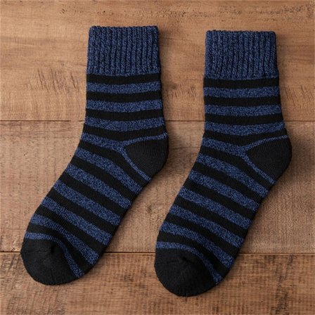 Män Supertjocka massivstrumpor Randiga ullstrumpor mot kall snö