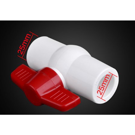 25 mm PVC-palloventtiili vesiputkille, liukuliitos